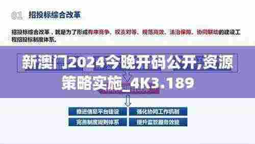 新澳门2024今晚开码公开,资源策略实施_4K3.189