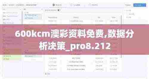 600kcm澳彩资料免费,数据分析决策_pro8.212