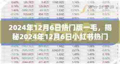 揭秘，小红书热门版块一毛背后的秘密（日期，2024年12月6日）