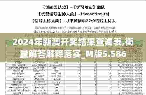 2024年新澳开奖结果查询表,衡量解答解释落实_M版5.586