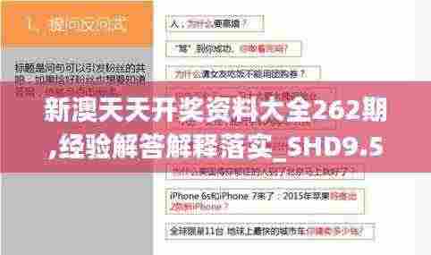 新澳天天开奖资料大全262期,经验解答解释落实_SHD9.564