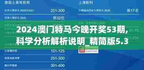 2024澳门特马今晚开奖53期,科学分析解析说明_精简版5.317