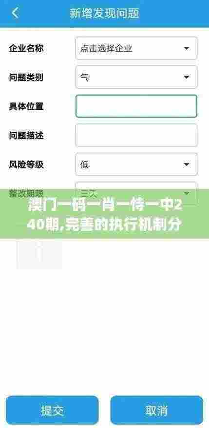 澳门一码一肖一恃一中240期,完善的执行机制分析_动态版10.656