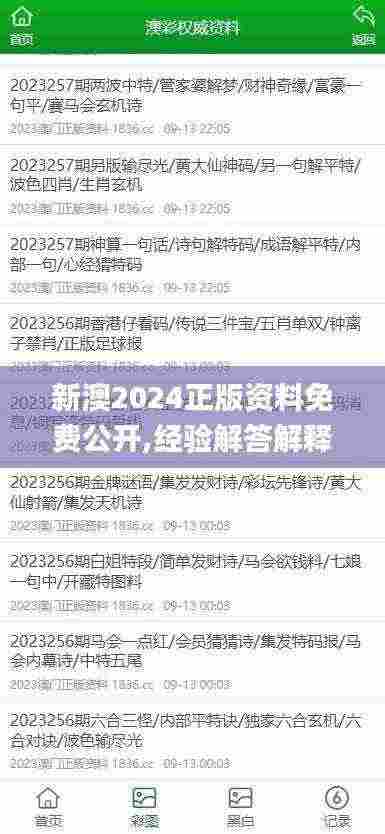 新澳2024正版资料免费公开,经验解答解释落实_专属款17.808