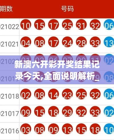 新澳六开彩开奖结果记录今天,全面说明解析_苹果款15.163