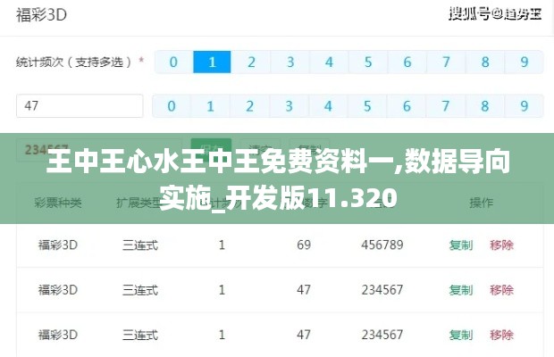 王中王心水王中王免费资料一,数据导向实施_开发版11.320