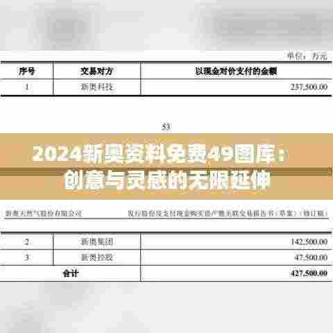 2024新奥资料免费49图库： 创意与灵感的无限延伸