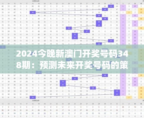 2024今晚新澳门开奖号码348期：预测未来开奖号码的策略