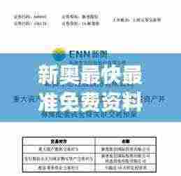 新奥最快最准免费资料353期：最新精选信息导读