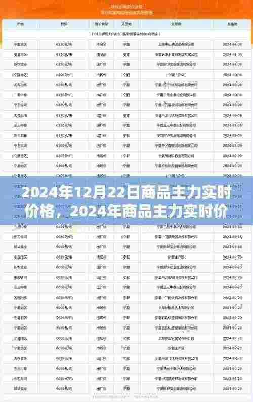 观点解析，2024年商品主力实时价格探析及实时价格阐述