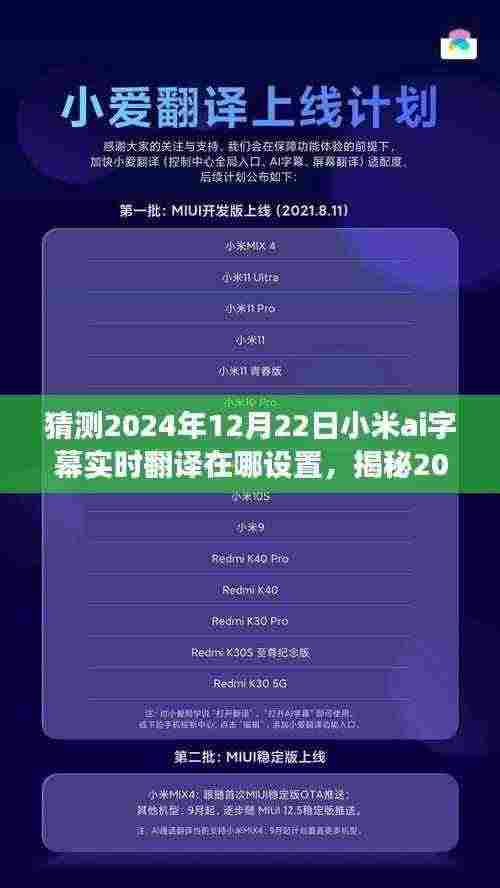 揭秘2024年小米AI字幕实时翻译功能设置，轻松玩转智能生活字幕翻译新功能指南