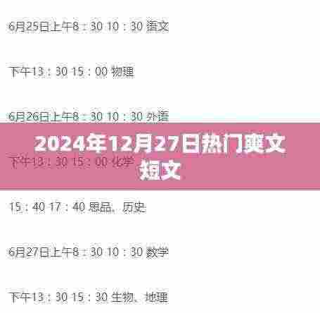 2024年热门爽文推荐，不容错过！