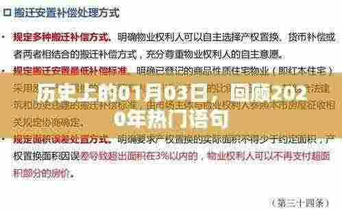 回顾历史，一月三日，探寻2020年流行语