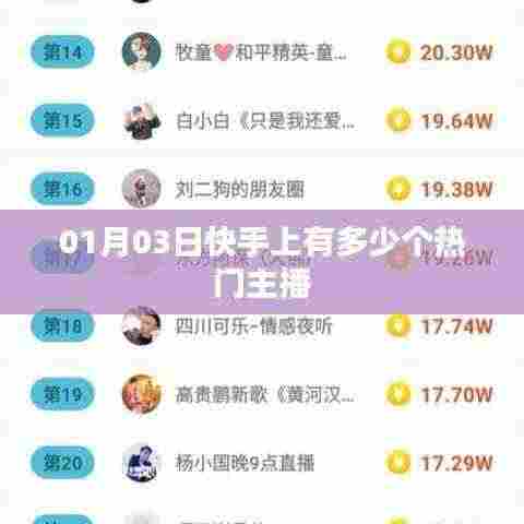 快手热门主播数量统计（最新数据）