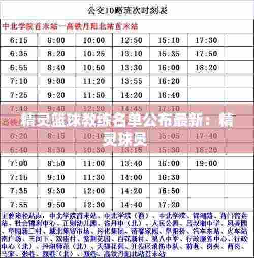 精灵篮球教练名单公布最新：精灵球员 