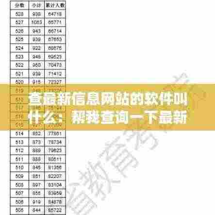 查最新信息网站的软件叫什么：帮我查询一下最新的 