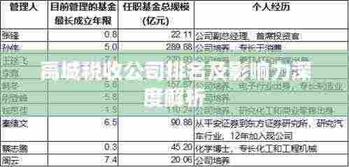 禹城税收公司排名及影响力深度解析