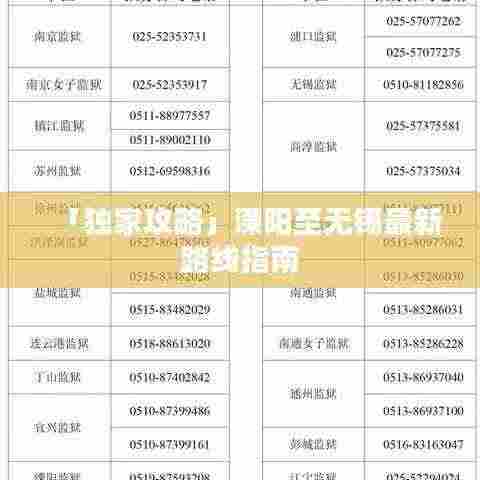 「独家攻略」溧阳至无锡最新路线指南