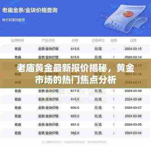 老庙黄金最新报价揭秘，黄金市场的热门焦点分析