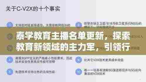 泰学教育主播名单更新，探索教育新领域的主力军，引领行业风向标