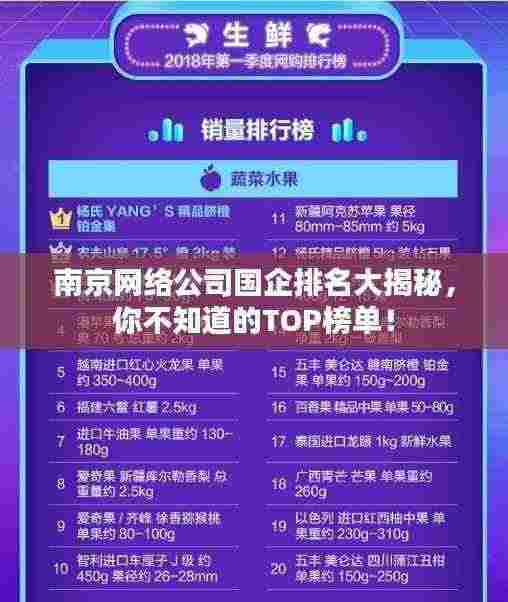 南京网络公司国企排名大揭秘，你不知道的TOP榜单！