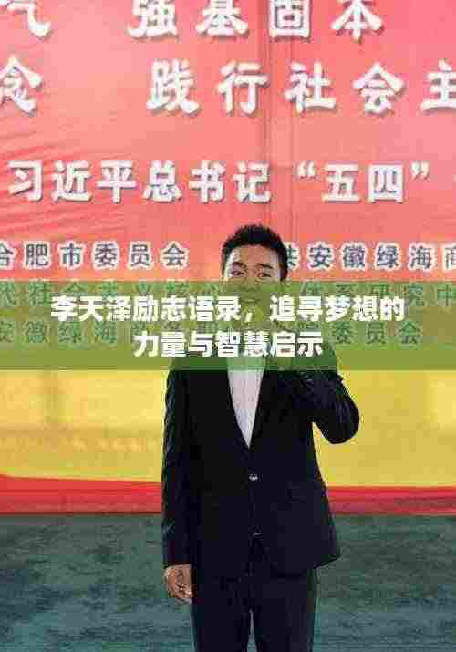 李天泽励志语录，追寻梦想的力量与智慧启示
