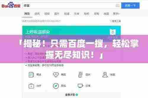 「揭秘！只需百度一搜，轻松掌握无尽知识！」