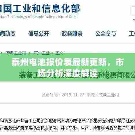 泰州电池报价表最新更新，市场分析深度解读