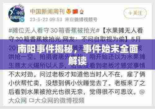 南阳事件揭秘，事件始末全面解读