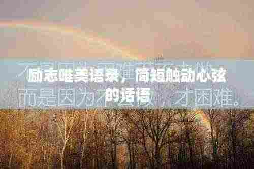励志唯美语录，简短触动心弦的话语