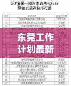 东莞工作计划最新概览，今日重点任务与进展概述