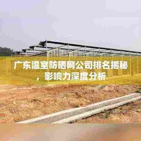 广东温室防晒网公司排名揭秘，影响力深度分析