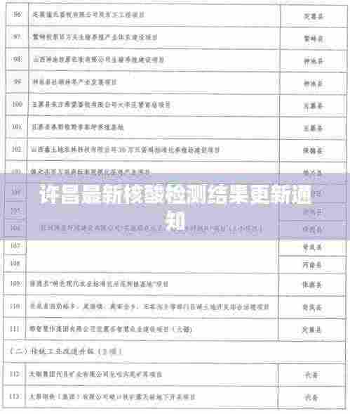 许昌最新核酸检测结果更新通知