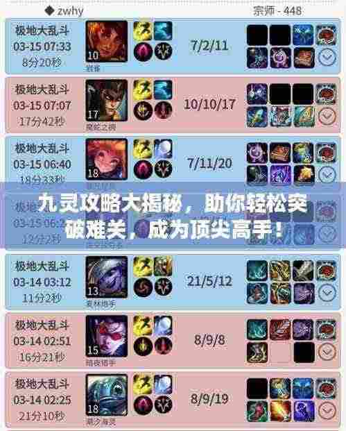 九灵攻略大揭秘，助你轻松突破难关，成为顶尖高手！