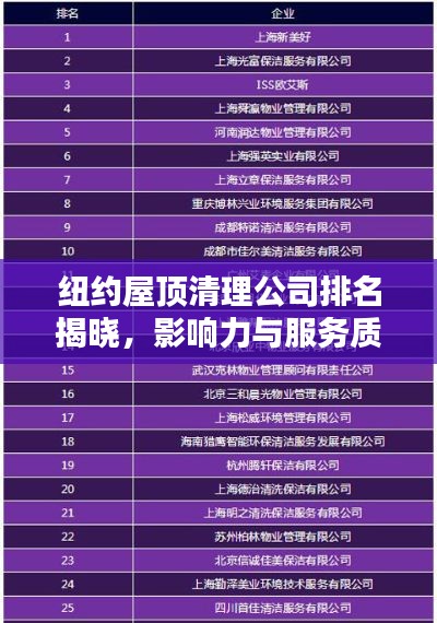 纽约屋顶清理公司排名揭晓，影响力与服务质量一览