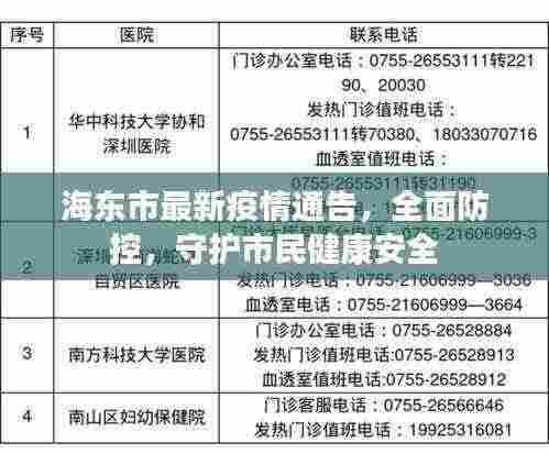 海东市最新疫情通告，全面防控，守护市民健康安全