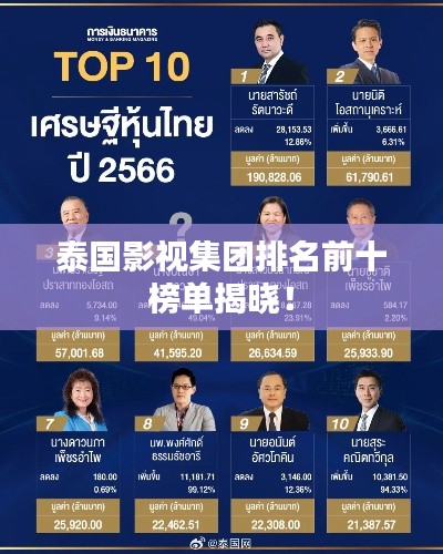 泰国影视集团排名前十榜单揭晓！