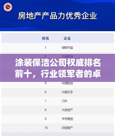 涂装保洁公司权威排名前十，行业领军者的卓越力量展示