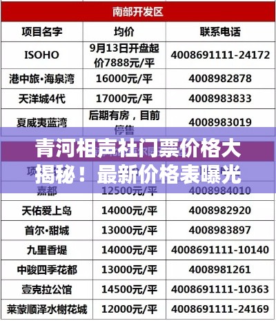 青河相声社门票价格大揭秘！最新价格表曝光！