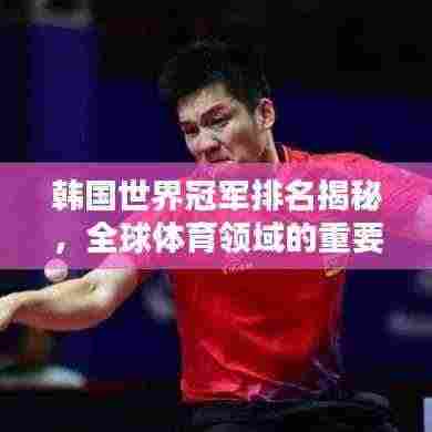 韩国世界冠军排名揭秘，全球体育领域的重要地位与影响力