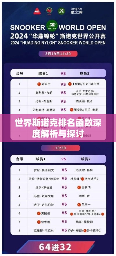 世界斯诺克排名函数深度解析与探讨