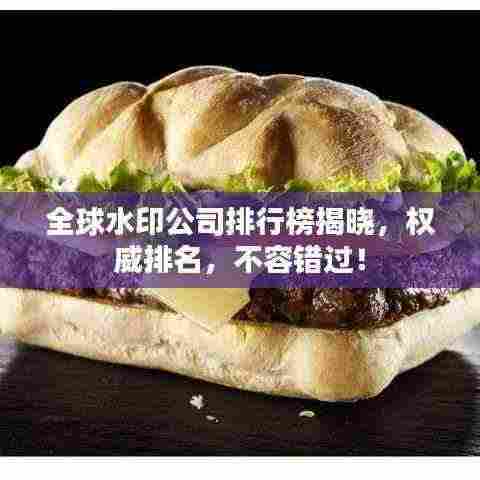 全球水印公司排行榜揭晓，权威排名，不容错过！