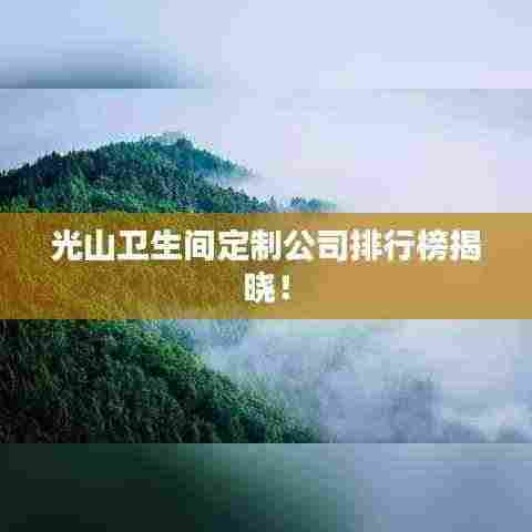 光山卫生间定制公司排行榜揭晓！