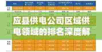 应县供电公司区域供电领域的排名深度解析