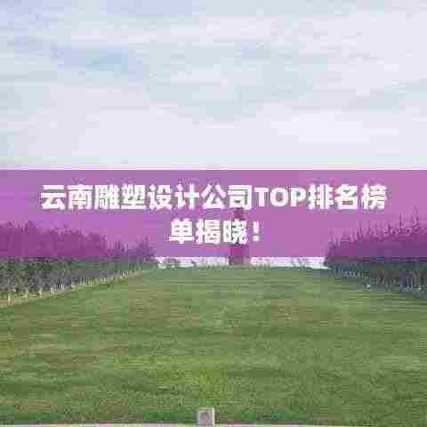 云南雕塑设计公司TOP排名榜单揭晓！