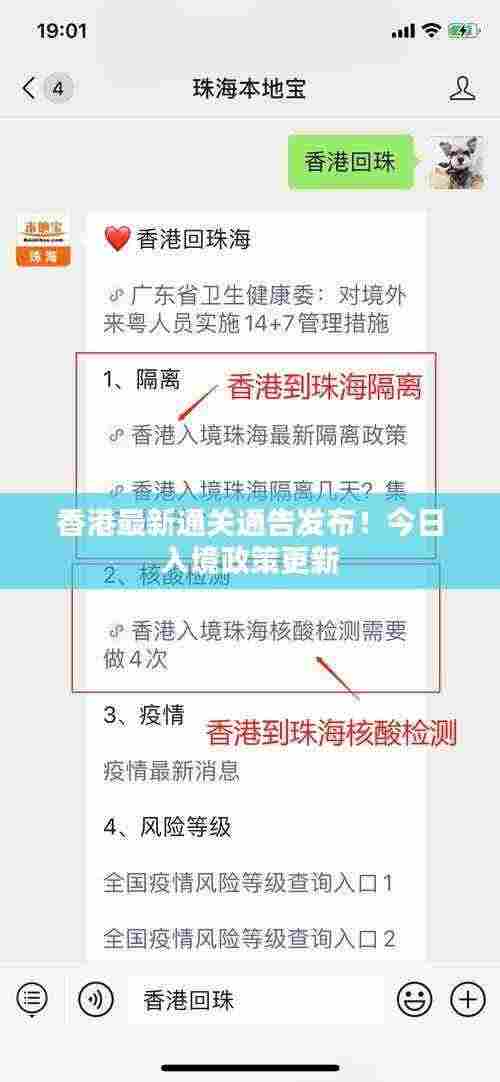 香港最新通关通告发布！今日入境政策更新